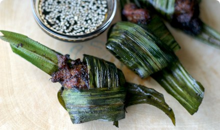 Chicken Wrapped in Pandan Leaf